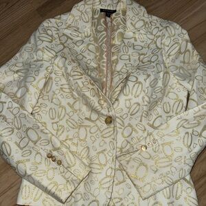 Bebe White and Gold Classic Jacket 10